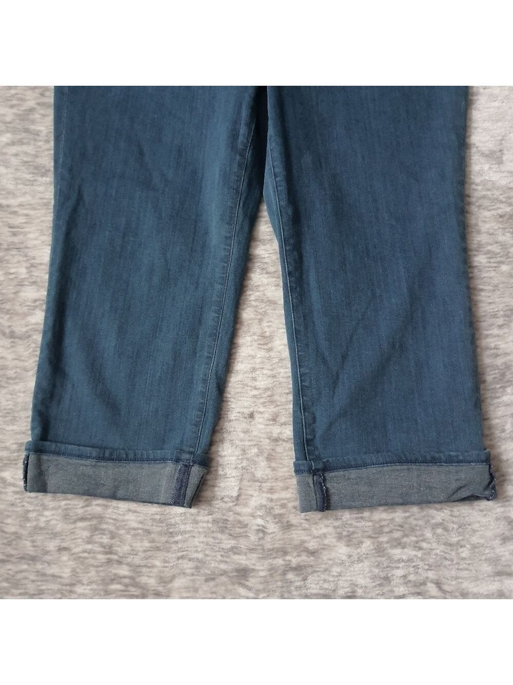 NYDJ Monroe Crop Jeans Stretch Cuffed Womens 14 Blue Jeans - Picture 10 of 15